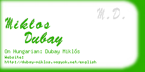 miklos dubay business card